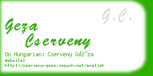 geza cserveny business card